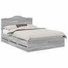 vidaXL Struttura del letto con cassetto Sonoma grigia 160 x 200 cm
