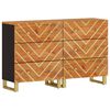 vidaXL Mobiletti 2pz Marrone e Nero 60x33,5x75 cm Legno Massello Mango