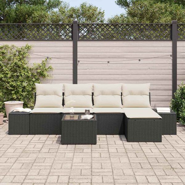 vidaXL Set Divano da Giardino 5 pcs Marrone e Crema polyrattan