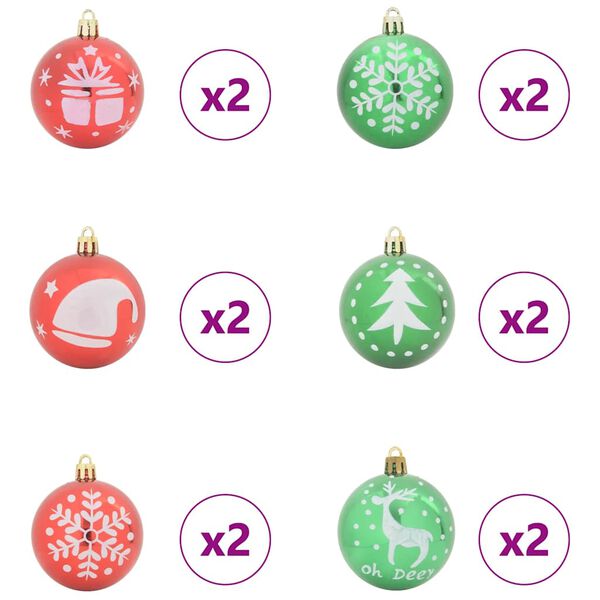 vidaXL Set di Palle di Natale 40 pcs Oro e Rosso Plastica