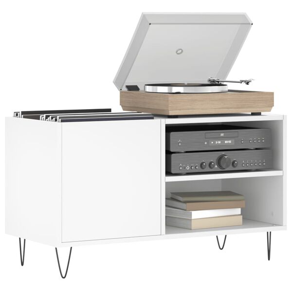 vidaXL Mobile Porta Dischi Bianco 85x38x48 cm in Legno Multistrato