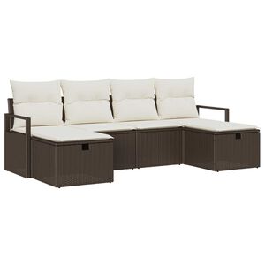 vidaXL Set di divani con cuscino 5 pcs polyrattan