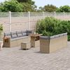 vidaXL Set Divano da Giardino con cuscino Beige Poly Rattan