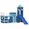 vidaXL Letto a Soppalco con Torre Bambini Blu 80x200cm Massello Pino