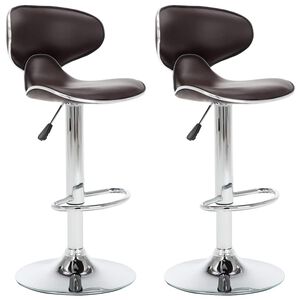 vidaXL Sgabelli da Bar 2 pz Marroni in Similpelle