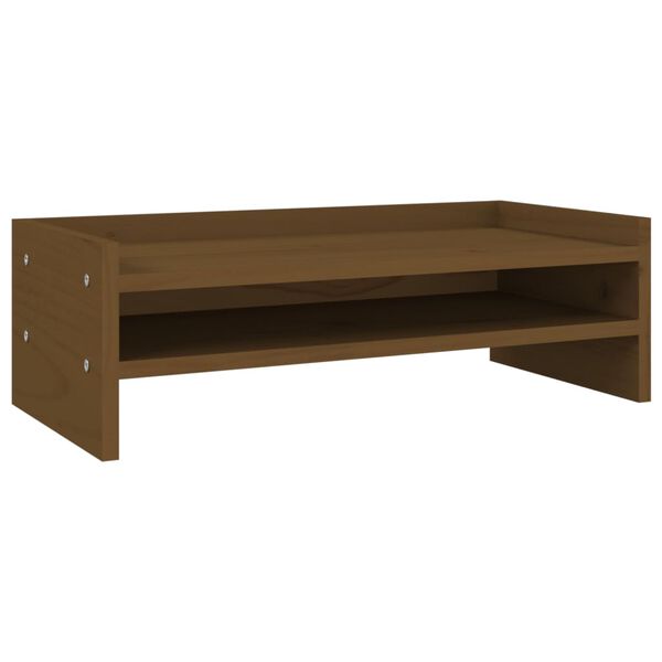 vidaXL Supporto per Monitor ambra 50x24x16 cm Legno Massello di Pino