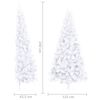 vidaXL Albero di Natale a Met&agrave; Preilluminato con Palline Bianco 240 cm