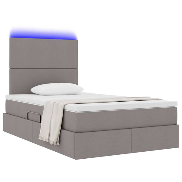 vidaXL Letto con contenitore e LED Talpa 120 x 200 cm Poliestere