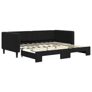 vidaXL Divano Letto con Letto Estraibile Nero 90x190 cm in Velluto