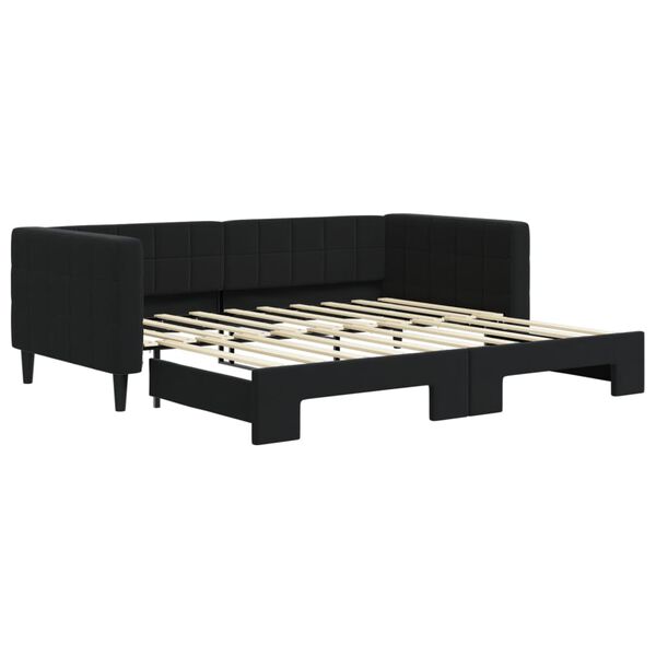vidaXL Divano Letto con Letto Estraibile Nero 90x190 cm in Velluto