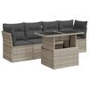 vidaXL Set Divano da Giardino 5pz con Cuscini Grigio Chiaro Polyrattan