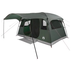 vidaXL Tenda a tunnel 10 persona Verde militare Poliestere e Acciaio