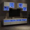 vidaXL Set Mobili TV a Muro 6 pz con Luci LED Bianco