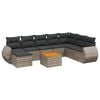 vidaXL Set Divano da Giardino 9 pz con Cuscini Grigio in Polyrattan