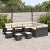 vidaXL Set Divano da Giardino 13 pcs Nero polyrattan