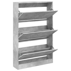 vidaXL Scarpiera Grigio Cemento 80x21x125,5 cm in Legno Multistrato