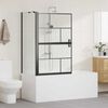 vidaXL Schermo per Bagno e Doccia Nero e trasparente 116 x 68 x 128 cm