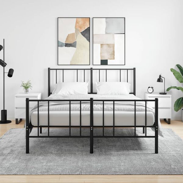 vidaXL Comodini 2pz Bianchi 40x35x50 cm in Legno Multistrato