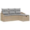 vidaXL Set di divani 4 pz Beige polyrattan