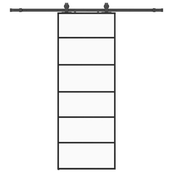 vidaXL Porta Scorrevole con Ferramenta Nera 76x205 cm in Vetro ESG