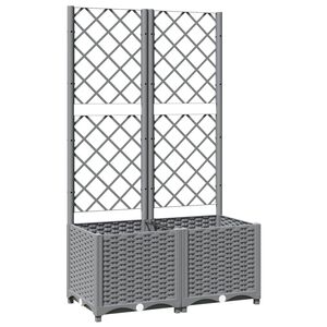 vidaXL Fioriera da Giardino con Graticcio Grigio Chiaro 80x40x136cm PP