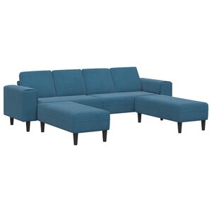 vidaXL Divano per Soggiorno 3 pcs Blu