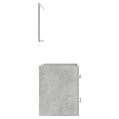 vidaXL Mobile da Bagno con Specchio Grigio Cemento 41x38,5x48 cm
