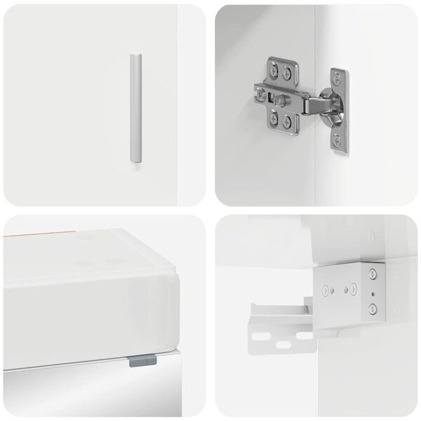 vidaXL Set di mobili per il bagno con cassetto TULUM Bianco Lucido