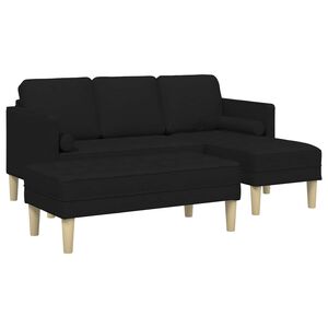 vidaXL Set di divani 2 pz Nero Poliestere