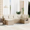 vidaXL Set Divano da Giardino 6 pz con Cuscini Beige in Polyrattan