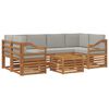 vidaXL Set di divani da esterno 7 pcs Grigio Naturale e Chiaro