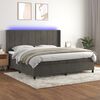 vidaXL Letto a Molle con Materasso e LED Grigio Scuro 200x200 cm