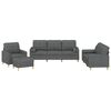 vidaXL Set di Divani 4 pz con Cuscini Grigio Scuro in Tessuto