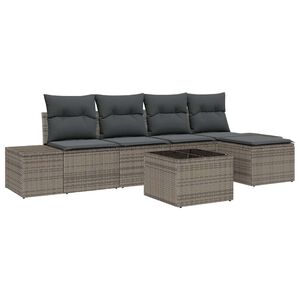 vidaXL Set Divano da Giardino 5 pcs Grigio chiaro polyrattan