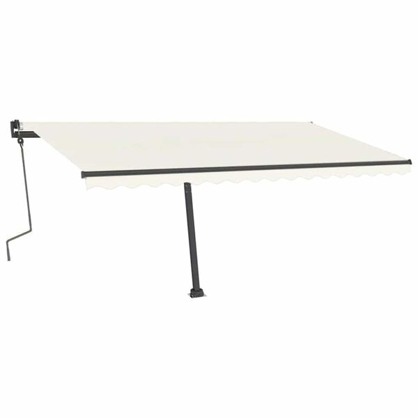 vidaXL Tenda da Sole Retrattile Manuale con LED 400x300 cm Crema