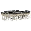 vidaXL Set da Pranzo da Giardino 13pz con Cuscini Grigio in Polyrattan