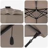 vidaXL Parasol Roma a braccio Tortora e Nero 352 x 251 x 265 cm