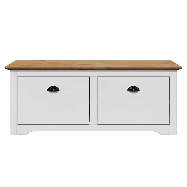 vidaXL Panca da Ingresso BODO Bianca e Marrone 114x40x45 cm