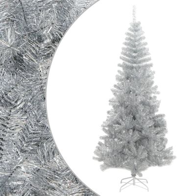 vidaXL Albero di Natale Artificiale con Supporto Argento 240 cm PET