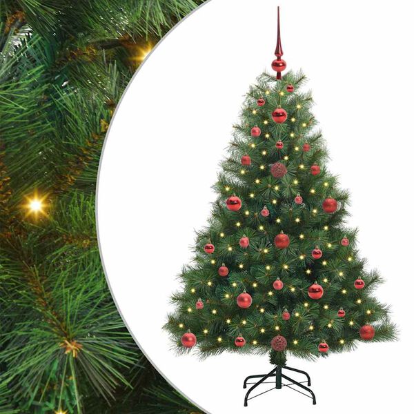 vidaXL Albero di Natale artificiale con 150 LED Verde 120 cm PE e PVC