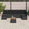 vidaXL Set Divano da Giardino con archiviazione 8 pcs Nero polyrattan