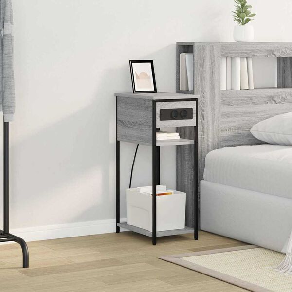 vidaXL Armadio da Notte Grigio Sonoma 41 x 28 x 76 cm