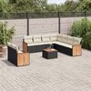 vidaXL Set Divani da Giardino 10pz con Cuscini in Polyrattan Nero