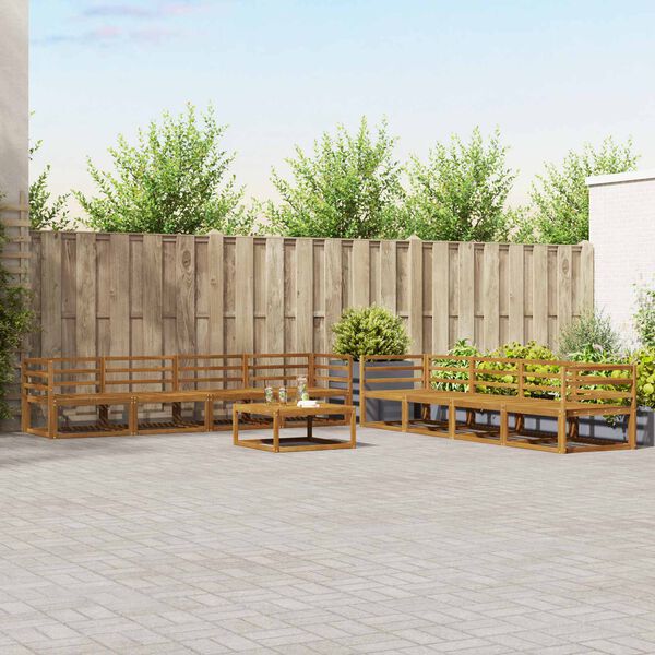 vidaXL Set di divani da esterno 9 pcs Naturale