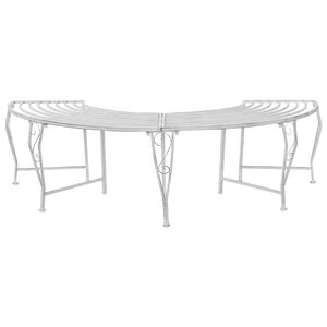 vidaXL Panchina per Alberi 4-Numero di posti 160 x 80 x 44 cm Acciaio