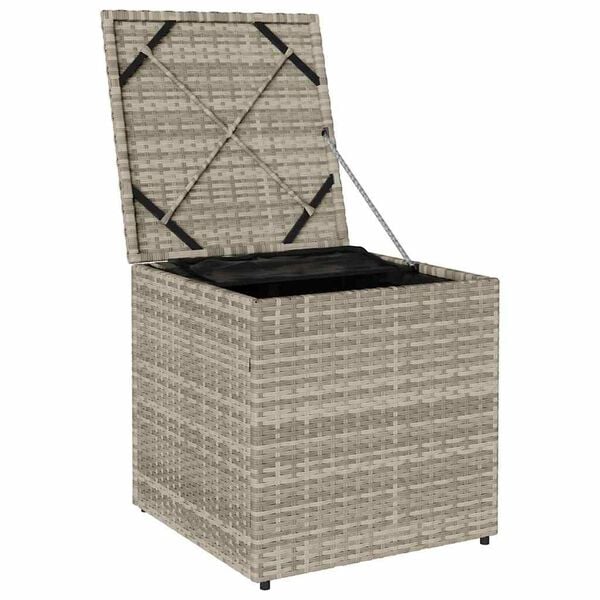 vidaXL Scatola per Cuscini Grigio chiaro 50 x 50 x 50 cm polyrattan