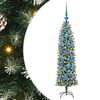 vidaXL Albero di Natale Artificiale Sottile Verde e Bianco 120 cm