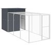 vidaXL Pollaio con Area Corsa Antracite 165x455x181 cm Acciaio Zincato