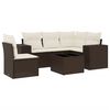 vidaXL Set Divano da Giardino 6 pz con Cuscini Marrone in Polyrattan
