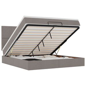 vidaXL Struttura Letto Pouf con Materasso Tortora 160x200cm in Tessuto